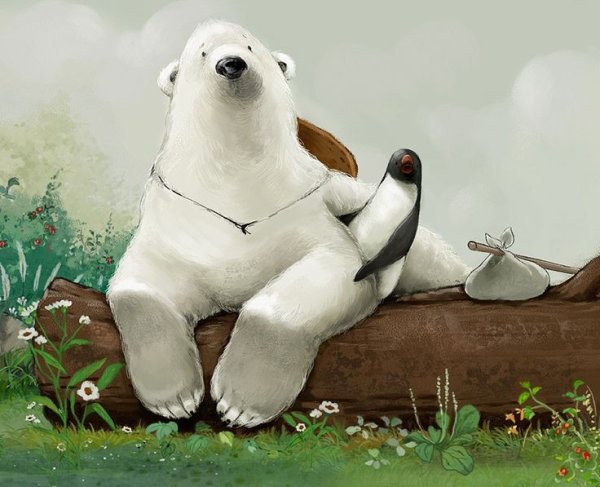 Сказочный белый медведь