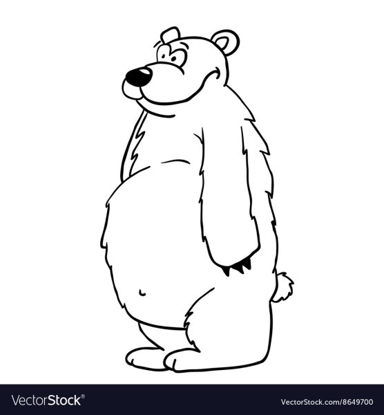 Медведь мультяшный контур