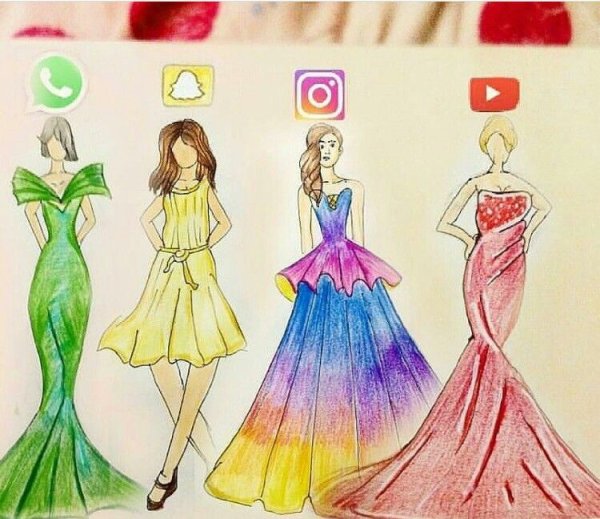 Срисовка платья приложения