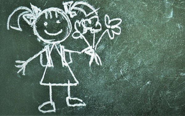 Рисунки мелом на доске