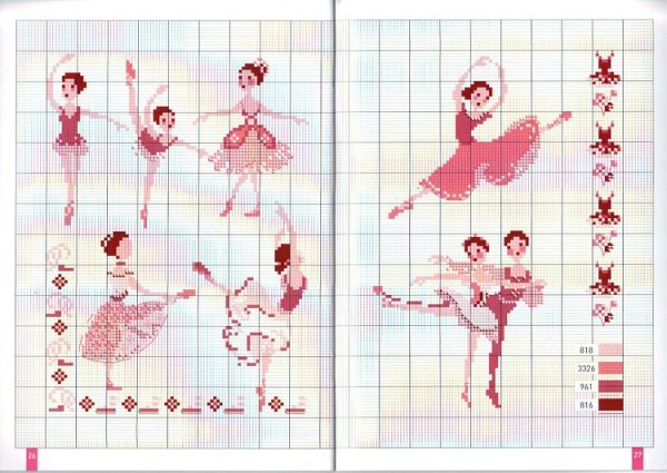 Вышивка крестом балерина схема