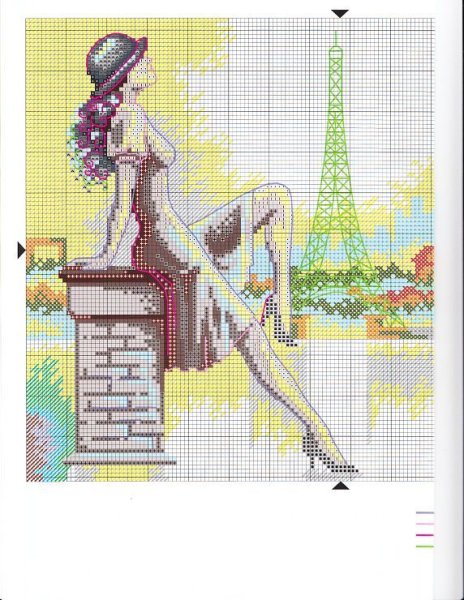 Вышивка Парижские девушки