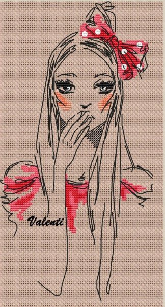 Вышивка девушка