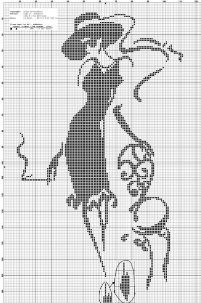 Монохромная вышивка крестом схемы