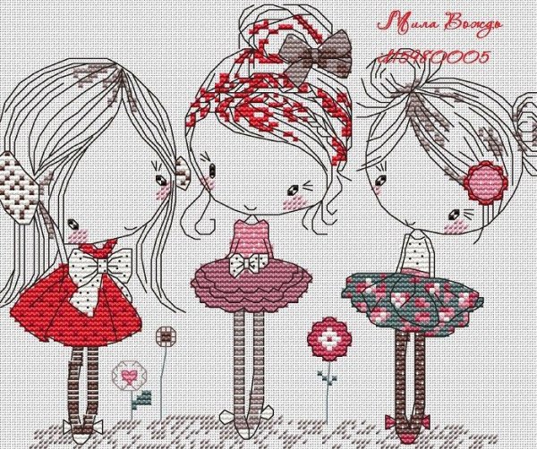 Милые вышивки крестиком