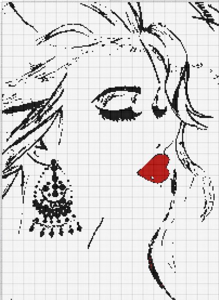 Вышивание крестиком монохром