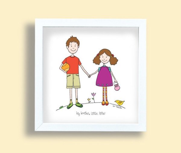 A little brother and a big sister рисунок