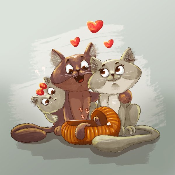 Влюбленные животные мультяшные