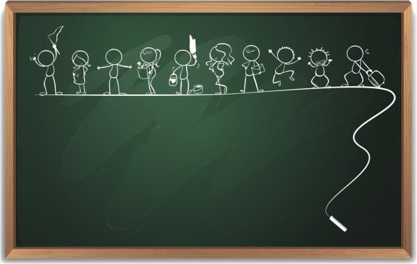 Рисунки мелом на доске