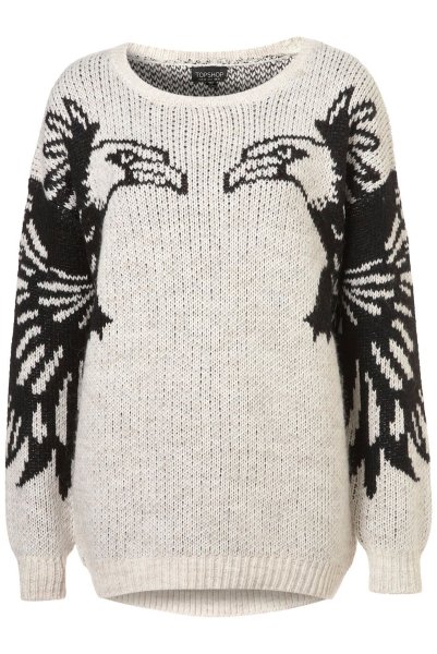 Вязаная кофта с принтом