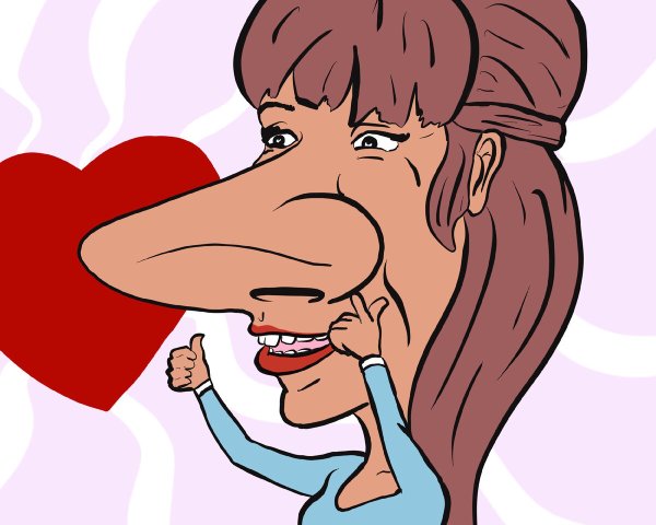 Мультяшка лицо с большим носом