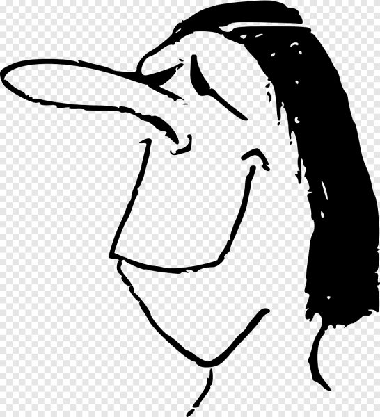 Длинный нос на прозрачном фоне