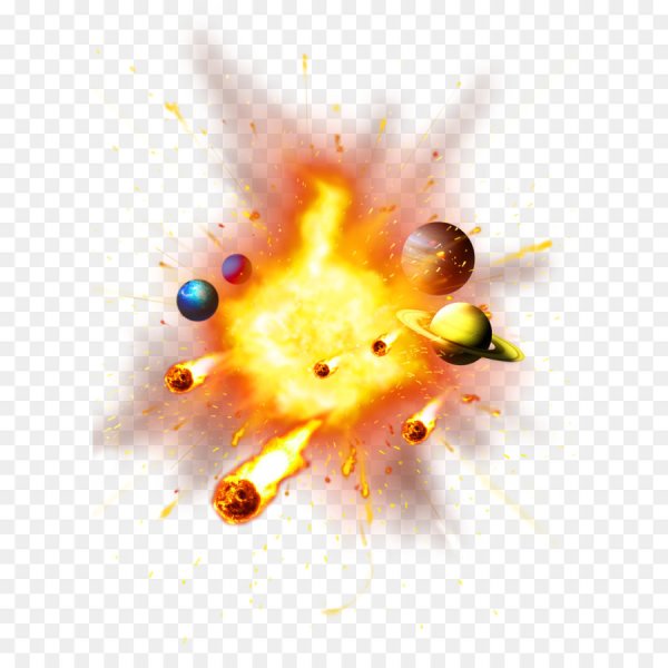 Взрыв на прозрачном фоне