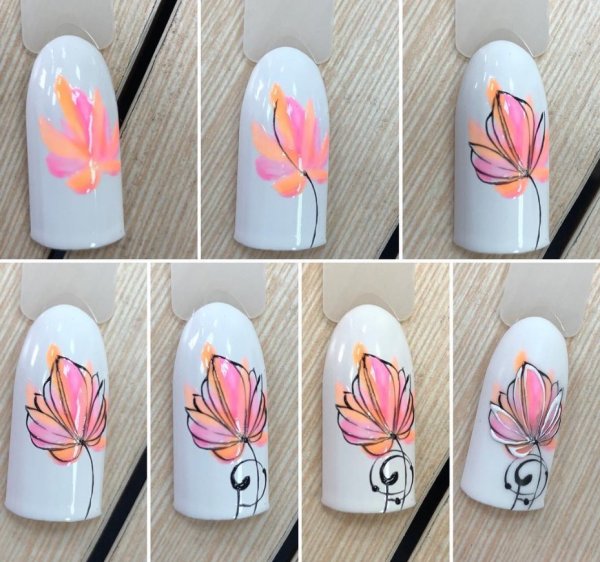 Летний дизайн ногтей пошагово