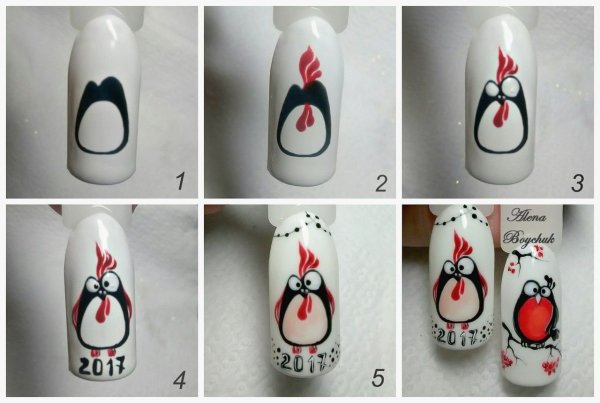 Рисунки на ногтях пошагово