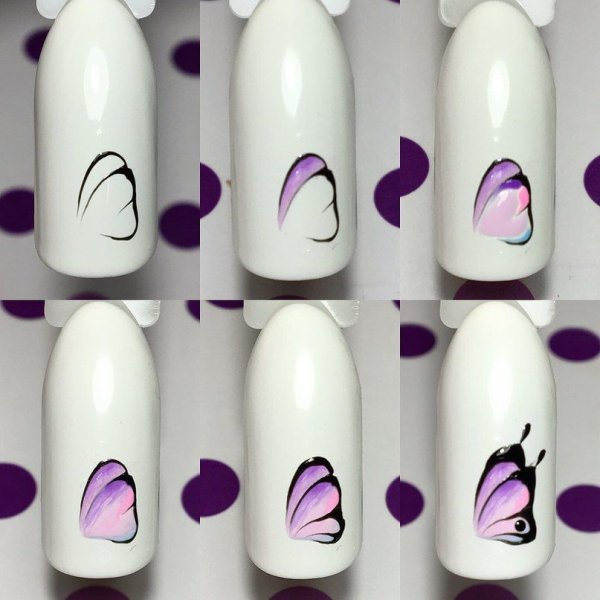 Рисунки на ногтях пошагово