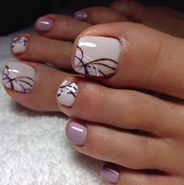 Маникюр на короткие ногти красный с белым