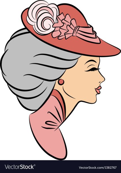 Стикеры женщины в шляпках