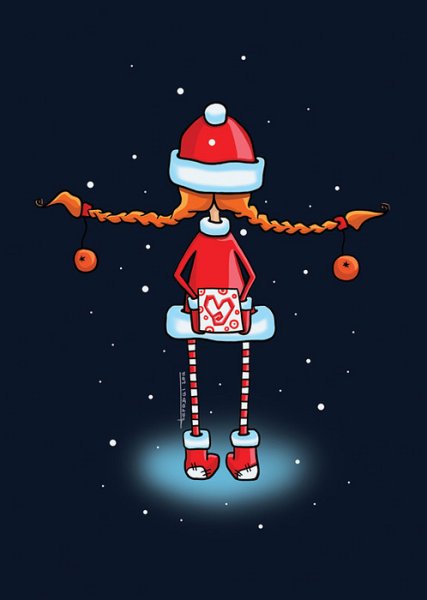 Прикольная Снегурочка рисунок