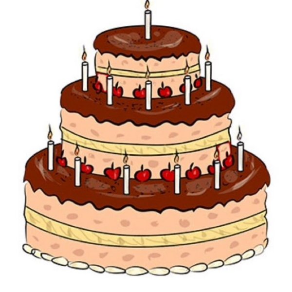 Торт нарисованный на белом фоне