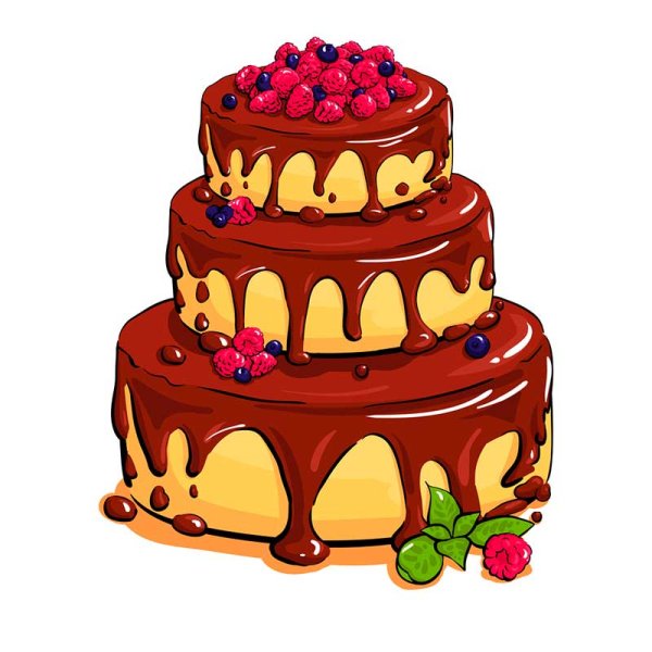 Торт раскраска для детей