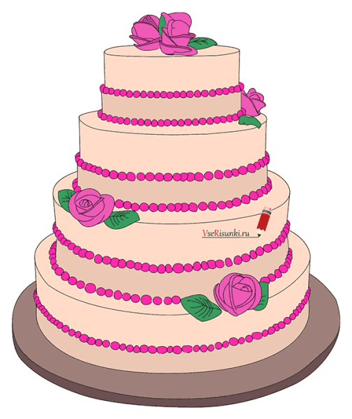 Нарисовать торт