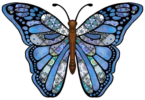 Бабочки трафарет цветные