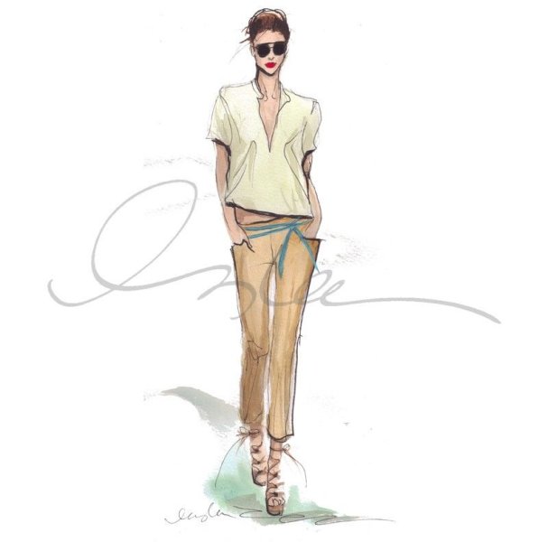 Набросок девушки в брюках