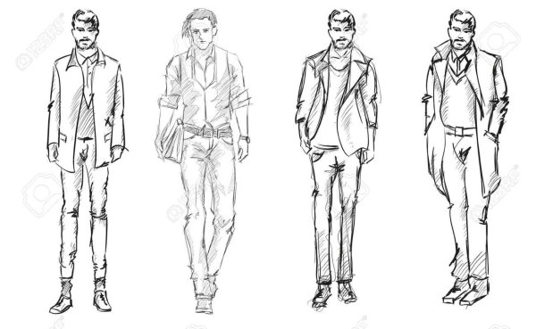 Человек в костюме скетч