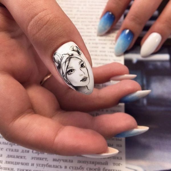 Геометрические узоры на ногтях