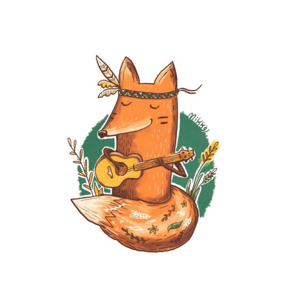 Лиса рисунок смешной