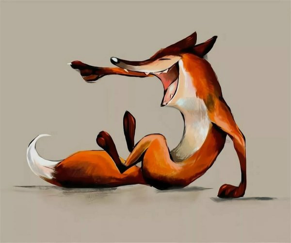 Толстая мультяшная лиса