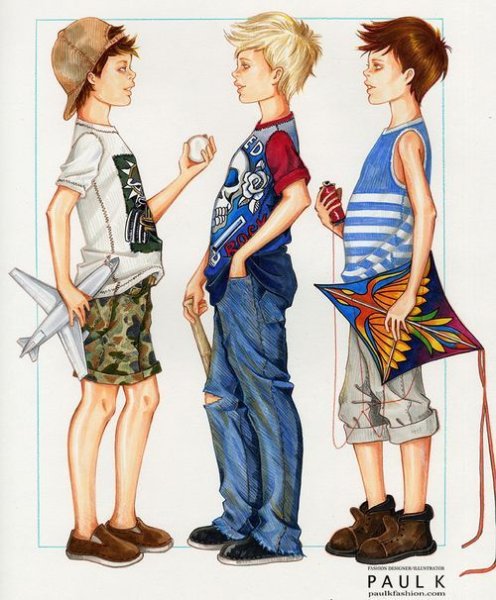 Модные иллюстрации детской одежды