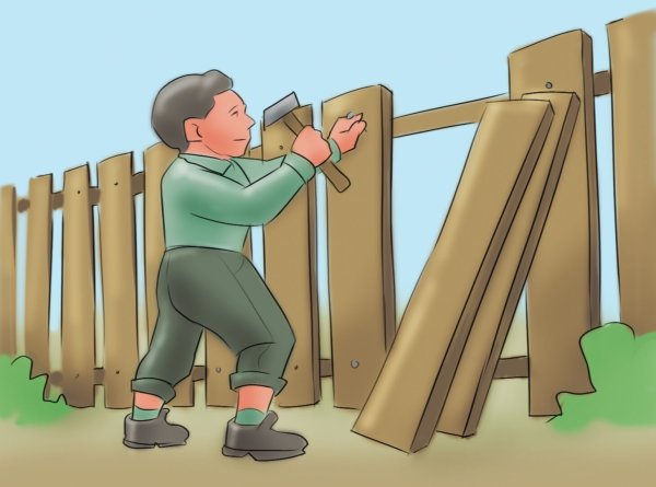 Забор нарисованный