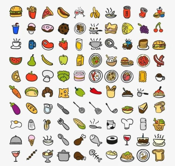 Лёгкие рисунки еды с глазками