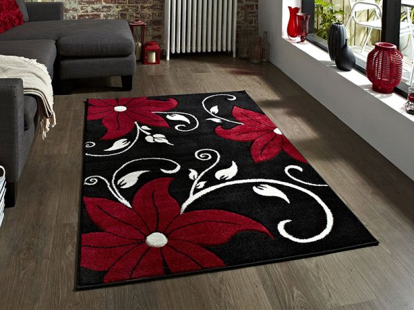 Ковер красно черный