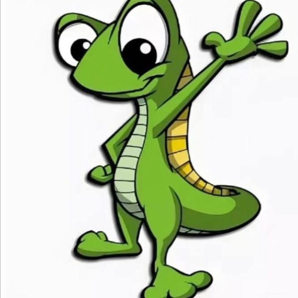 Веселая ящерка мультяшная