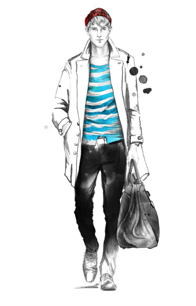 Модный парень иллюстрация