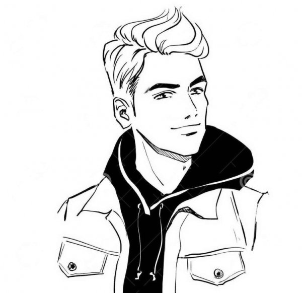 Раскраска модные парни