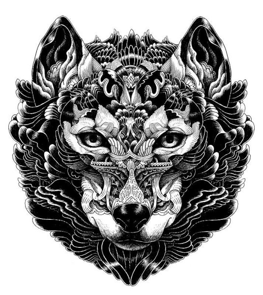 Тату белое на черном