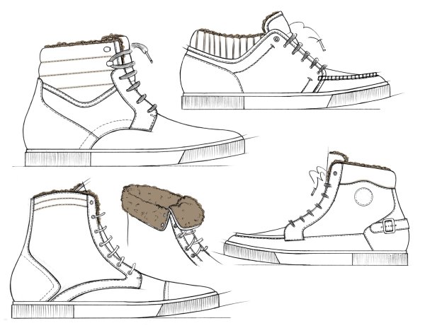Эскиз мужских ботинок