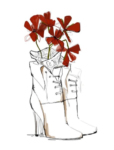 Композиция из обуви рисунок