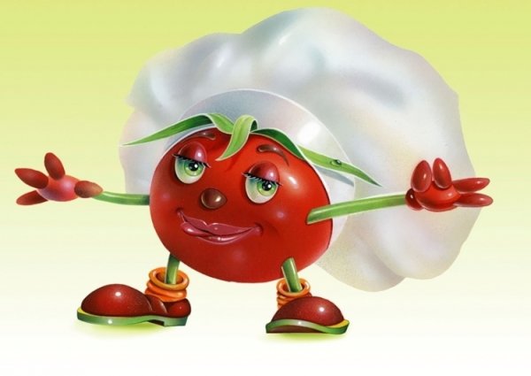 Веселые овощи помидор