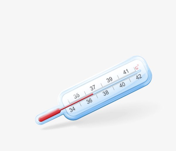 Медицинский термометр на белом фоне