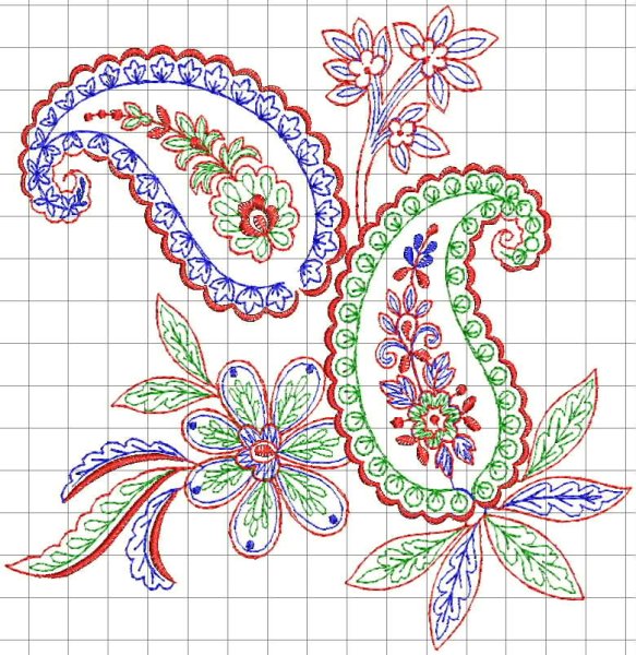 Цветочные орнаменты для вышивки