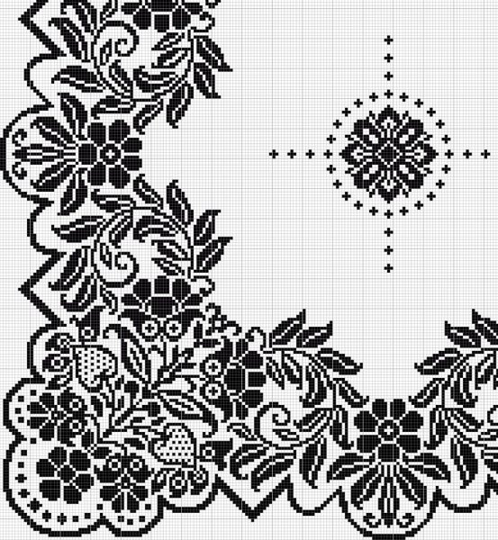 Монохромная вышивка гладью