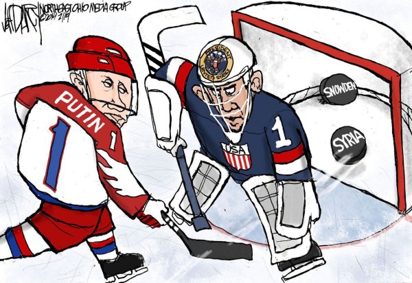 Шарж хоккеист