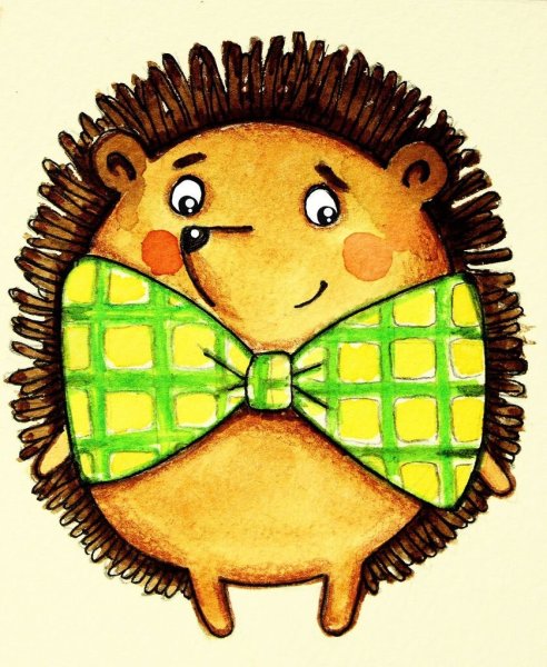 Нарисовать смешного ежика