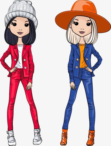 Модные девочки мультяшные