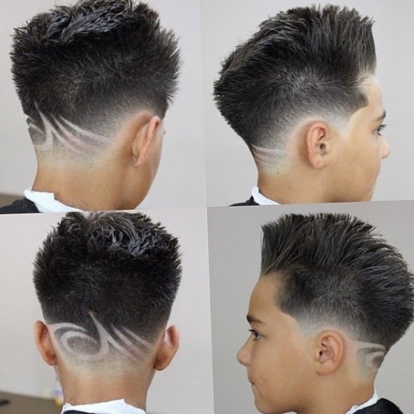 Стрижка для мальчика полубокс с рисунком